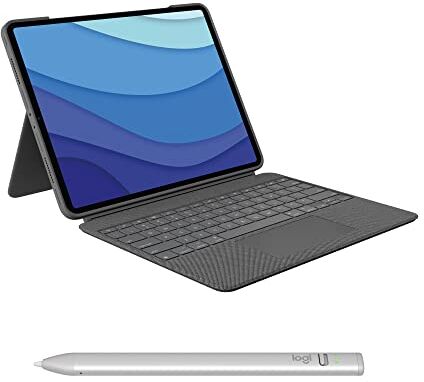 Logitech Combo Touch iPad Pro da 11 (1a, 2a, 3a, 4a gen 2018, 2020, 2021, 2022) Custodia con tastiera e Digital Pencil Crayon (USB-C, 2018 e versioni successive) Italiano QWERTY Grigio