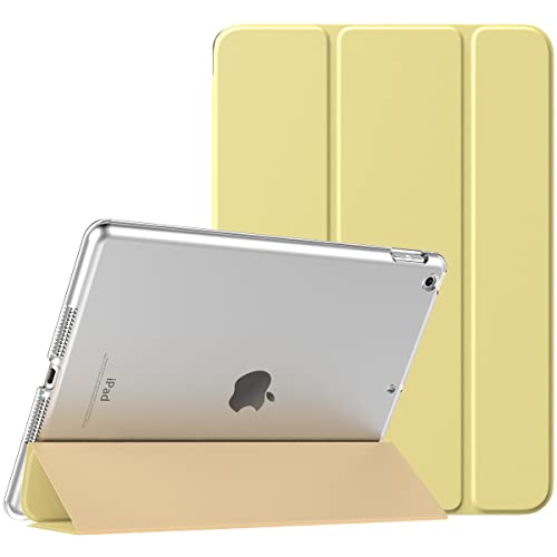 TiMOVO Cover per iPad 9 Generazione 2021/iPad 8 Generazione 2020/iPad 7 Generazione 2019, Custodia con Guscio Posteriore Traslucido Smart Cover con Auto Svegliati/Sonno per iPad 10.2", Giallo Chiaro