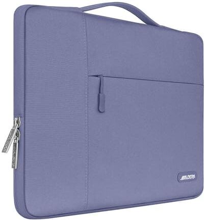 MOSISO Laptop Sleeve Borsa Compatibile con MacBook Air/Pro,13-13,3 pollici Notebook,Compatibile con MacBook Pro 14 M3 M2 M1 Chip Pro Max 2023-2021,Poliestere Multifunzionale Manica, Grigio Lavanda