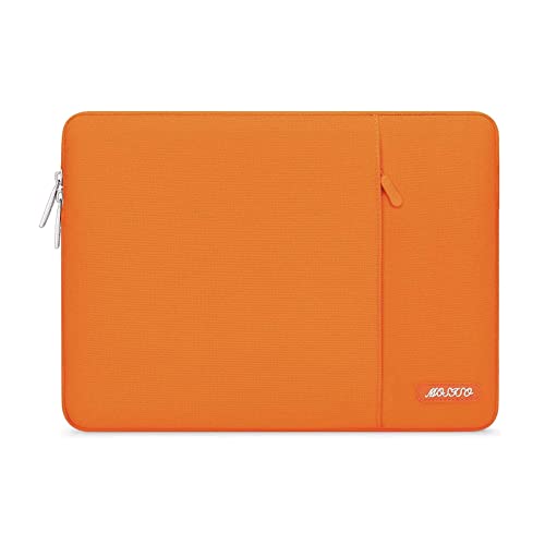 MOSISO Laptop Custodia Borsa 13-13,3 Pollici Notebook Compatibile con MacBook Air/Pro,Compatibile con MacBook Pro 14 M3 M2 M1 Pro Max 2024-2021,Poliestere Manica Verticale con Tasca, Arancia