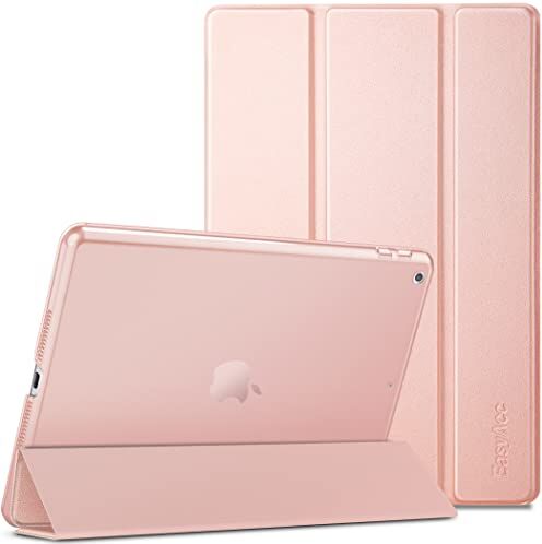 EasyAcc Custodia Cover Compatibile con iPad 9 Generazione/iPad 10.2 2021 2020 2019 / iPad 8. 7. Generazione, Cover Posteriore Opaca Ultra Sottile Traslucida con Funzione Auto Wake Up/Sleep,Oro Rosa