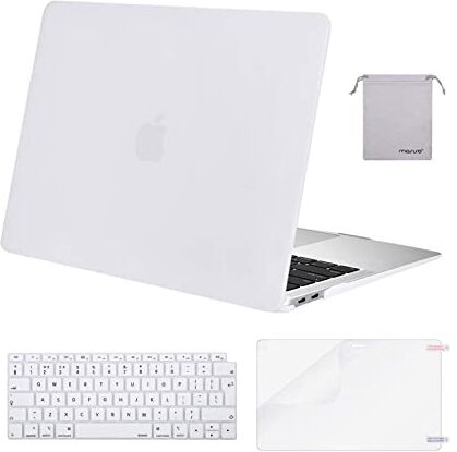 MOSISO Case Compatibile con MacBook Air 13 Pollici Retina 2022 2021-2018 A2337 M1 A2179 A1932, Custodia Rigida in Plastica&Tastiera Cover&Proteggi Schermo&Borsa Portaoggetti, Bianca