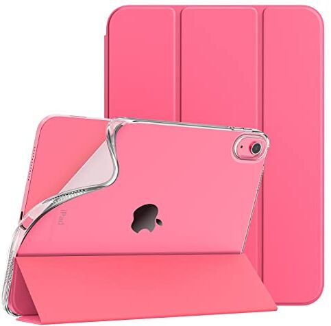 TiMOVO Custodia Compatibile con iPad 10 Generazione 10,9" 2022, iPad Smart Cover in PU con Supporto, Funzione di Auto Sveglia/Sonno, Retro in TPU Morbido, Anguria Rossa