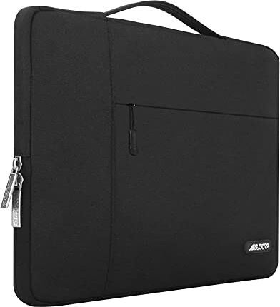 MOSISO Laptop Sleeve Borsa Compatibile con MacBook Air/Pro,13-13,3 pollici Notebook,Compatibile con MacBook Pro 14 M3 M2 M1 Chip Pro Max 2023-2021,Poliestere Multifunzionale Manica, Nero