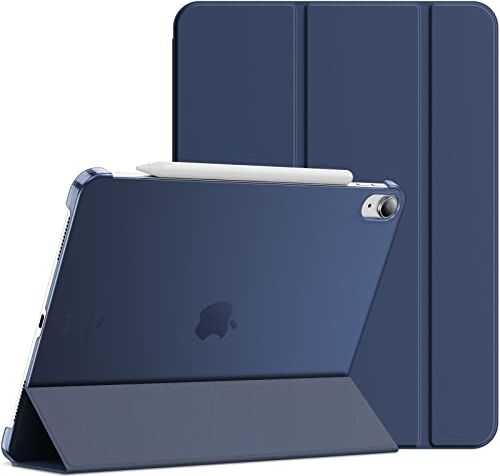 JETech Custodia per iPad Air 5a/4a (Modello 2022/2020, 10,9 Pollici), Supporto Sottile con Retro Rigido Cover con Auto Svegliati/Sonno (Marino Intenso)