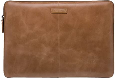 dbramante1928 Skagen Pro- MB Pro 14"/up to 14” Laptop Borsa a Tracolla Donna e Uomo Messenger Borsa Pelle Pieno Fiore Borsa Pelle adatta per Laptop 14" Tan (2nd Gen)