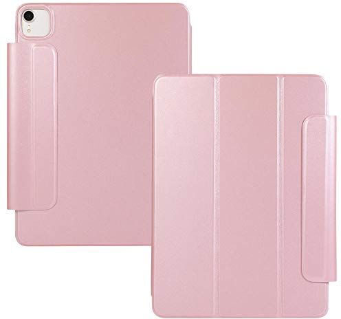 Huiran Adatto per iPad pro11 Pollici Custodia in Pelle da 12,9 Pollici Tablet Computer Fibbia Clip a Doppia Faccia Calotta di aspirazione Magnetica-Oro Rosa 12,9 Pollici