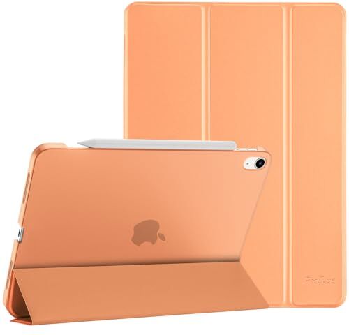 ProCase Custodia per iPad Air 5 2022/ iPad Air 4 202010,9 Pollici [A2588/A2589/A2591/A2324/A2072/A2316/A2325], [Supporta Ricarica di Pencil] Smart Cover Leggero Traslucida Smerigliata -Arancio