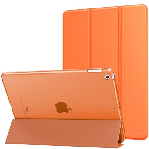 MoKo Cover Compatibile con 2018/2017 iPad 9.7 6th/5th Generazione, Ultra Sottile Leggero Custodia in Tri-Fold Auto Sveglia/Sonno con Retro Semi-Trasparente Rigido, Arancione