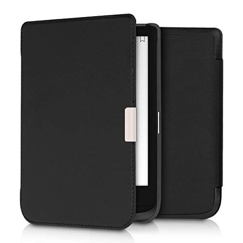 kwmobile Custodia eReader Compatibile con Pocketbook Touch Lux 4/Lux 5/Touch HD 3/Color (2020) Cover eBook Reader Flip Case Cover eReader Simil Pelle nero