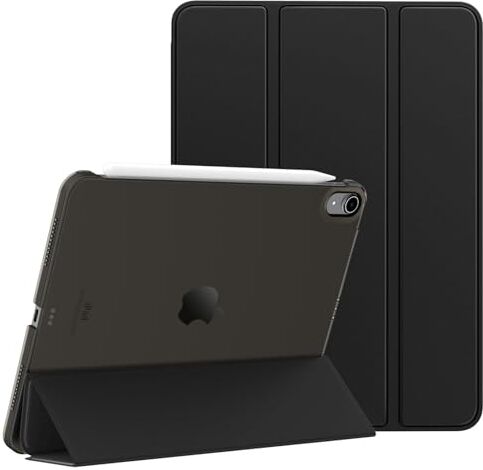 MoKo Custodia per iPad Air 5a Gen. 2022/ iPad Air 4a Gen. 2020 da 10,9" con Auto Sveglia/Sonno, Retro Rigido Traslucido per iPad Air 5/4, Supporta Touch ID e Ricarica di Pencil 2a, Nero