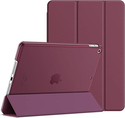 JETech Custodia per iPad 10,2 Pollici, 2021/2020/2019 Modello, 9/8/7 Generazione, Cover con Auto Svegliati/Sonno (Vino Rosso)