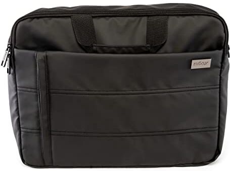 Nilox Borsa Notebook 15.6'' Borsa Porta PC con Tracolla per PC di Dimensioni 15.6" con Tre Ampi Scomparti, Cerniera Rinforzata e Design Solido Nero