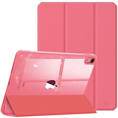 FINTIE Custodia per iPad 10ª Generazione 10.9" 2022 Sottile Leggero Trasparente Cover Posteriore con Bordo in TPU Morbido Auto Sveglia/Sonno, Rosa