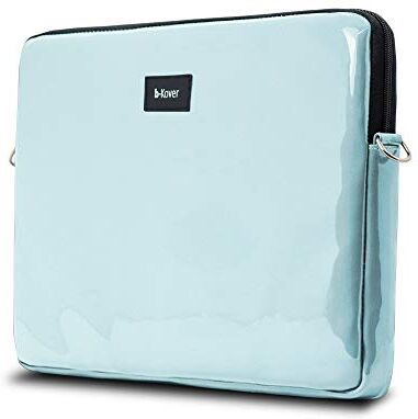 b-Kover 15,6 inch Pelle Verniciata Laptop Sleeve, Impermeabile, Antiurto, Fatto a Mano, MacBook PRO 15/Acer/dell/HP/Lenovo/(Blu Cielo)