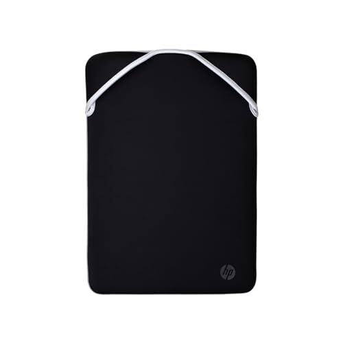 HP Custodia protettiva reversibile per notebook portatile da 15,6 pollici nera e argento, sottile, per evitare graffi, senza cerniera, Nero/Argento