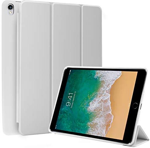 N NEWTOP Cover Compatibile per Apple iPad PRO 2° Gen. da 10.5' Pollici 2017, Custodia Flip Smart Libro Ori Case Ultra Sottile Leggera Stand Supporto Funzione Wake/Sleep Simil Pelle (Bianco)