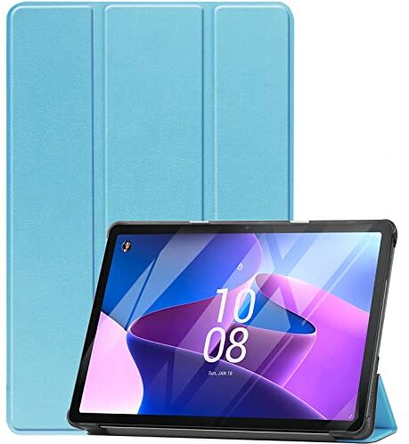 ProCase Custodia per Lenovo Tab M10 10.1 pollici 2022 di Terza Generazione, TB328FU / TB328XU, Sottile Copertura Leggera con Supporto Rigido a Libro con Spegnimento Automatico e Sveglia, Cielo Blu