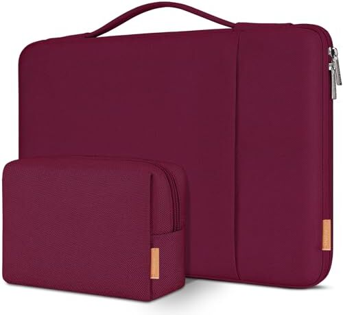 DOMISO 17.3 pollici Custodia Borsa Impermeabile Notebook Portatile Borsa Sleeve Custodia PC Portatile Compatibile con 17.3" HP Pavilion 17 / HP 17/17.3" Dell Inspiron 17, Vino Rosso