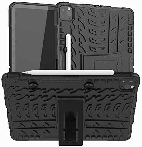 Huiran Shockproof Armor Case for New iPad PRO 2020 Case with Pencil Holder Flip Stand Cover for iPad PRO 11 2020-Black