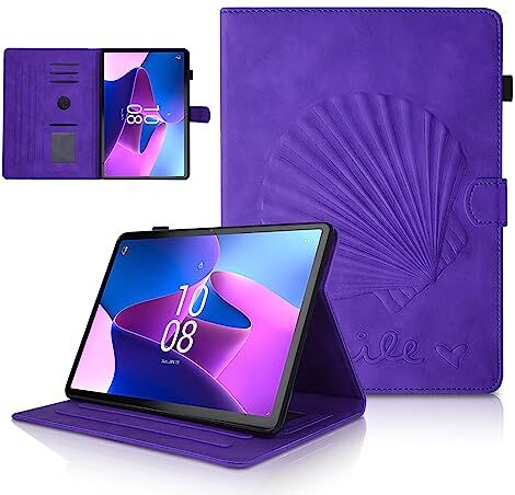 LSPCASA Custodia Lenovo Tab M10 Plus 3rd Gen Supporto Folio Di Piega Antide-Fallo Supporto Automatico Wake/Sleep Lenovo Tab M10 Plus 3rd Gen Cover Viola