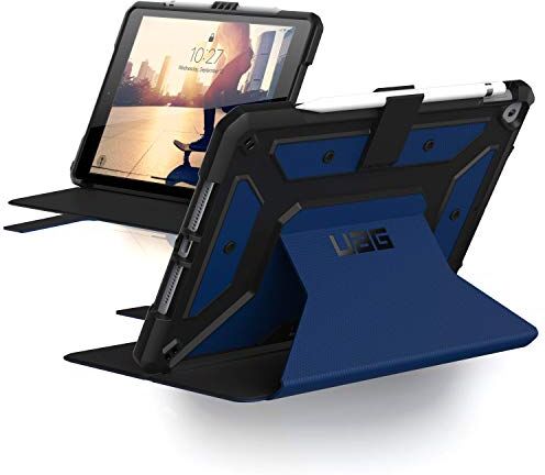 Urban Armor Gear Metropolis Cover Apple iPad 10.2 (2019) Protezione Case Custodia (Supporto Apple Pencil Charging, Cover con Auto Sleep/Wake, Smart Keyboard compatibile) blu