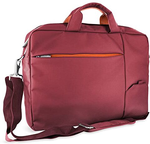 Atlantis Borsa notebook 15.6" pollici a tracolla modello S410, imbottitura interna, vano porta documenti, tasca esterna per accessori, fascia per aggancio Trolley Cinghia a tracolla, colore rosso.