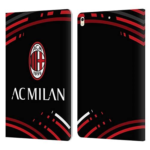 Head Case Designs Licenza Ufficiale AC Milan Curvato Modelli Cresta Custodia Cover in Pelle a Portagoglio Compatibile con Apple iPad PRO 10.5 (2017)