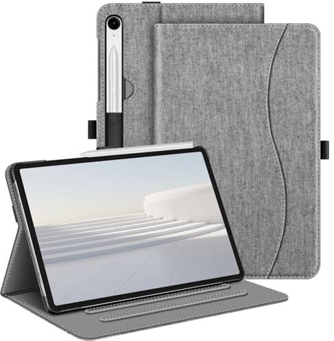 FINTIE Custodia per Samsung Galaxy Tab S9 FE 10.9 Pollici/Tab S9 11 Pollici 2023 Multi-angli Protettiva Case con Tasca Auto Sveglia/Sonno, Denim Grigio