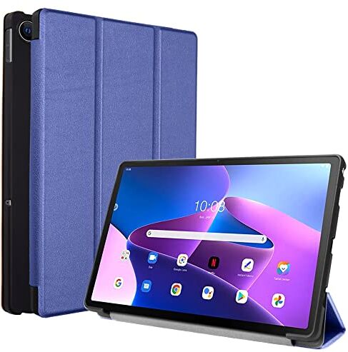 TECHGEAR Cover Lenovo Tab M10 Plus 3rd Gen 2022 (10.6") TB125 / TB128 Smart Custodia Cover Tri-Fold con Protezione d'angolo [Spegnimento/Sveglia Automatico] Blu