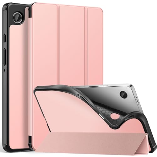 MoKo Custodia Compatibile con Samsung Galaxy Tab A9 8.7" 2023 (SM-X110/X115/X117), Smart Cover Ultrasottile in TPU con Supporto a Tre Ante Custodia Galaxy Tab A9 8.7" 2023, Oro Rosa