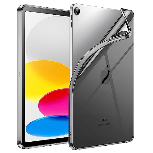 JETech Custodia per iPad 10 (10,9 Pollici Modello 2022, 10a Generazione), Morbido TPU Trasparente Sottile Antiurto Tablet Cover (Nero)