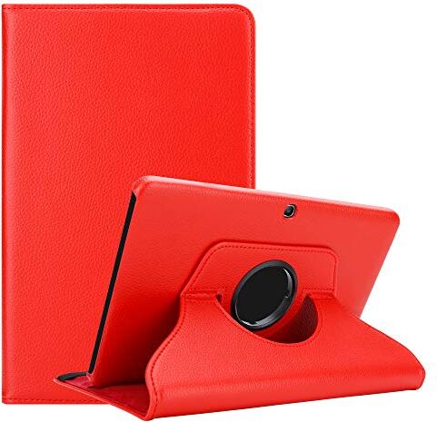 Cadorabo Custodia Tablet per Samsung Galaxy Tab 4 (10.1" Zoll) SM-T530 / T535 in Rosso Papavero – Copertura Protettiva in Stile Libro Senza Auto Wake Up con Funzione Stand e Cerniera Elastico