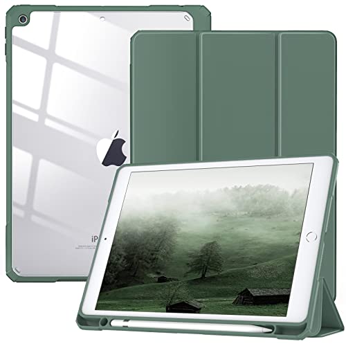 TiMOVO Custodia Compatibile con Nuovo iPad 9a Gen 2021/iPad 8a Gen 10.2" 2020, con Portapenne, Case Protezione con Supporto, Proteggi Tablet Auto Sveglia/Sonno iPad 7a Gen 2019 10.2", Verde Notte