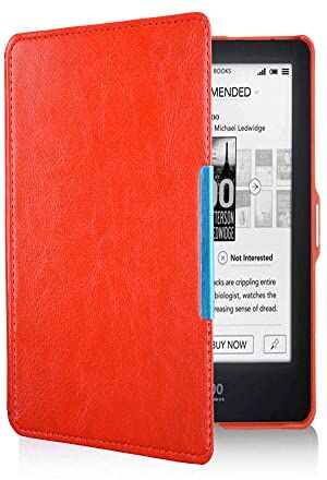 Generic Custodia per Kobo Glo 15,2 cm Modello: N613 Premium PU Leather Cover Kobo N613 Ultrathin Classic Luxury Fashion Smart Sleep Protection Cover in pelle (rosso)