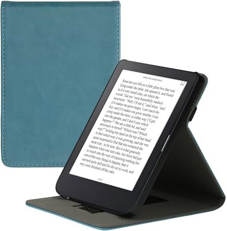 kwmobile Custodia verticale compatibile con Kobo Clara 2E Cover con fascia mano e leggìo Case Custodia e-Reader Flip