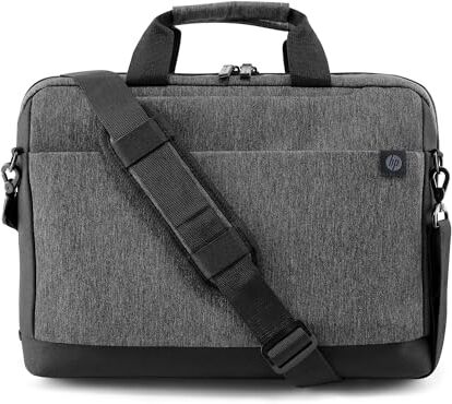 HP Borsa Renew Travel per Notebook fino a 15.6", Creato con Materiale Riciclato, Tasche Interne e Esterne, Vani Imbottiti, Resistente all'Acqua, Tracolla Removibile, Grigia