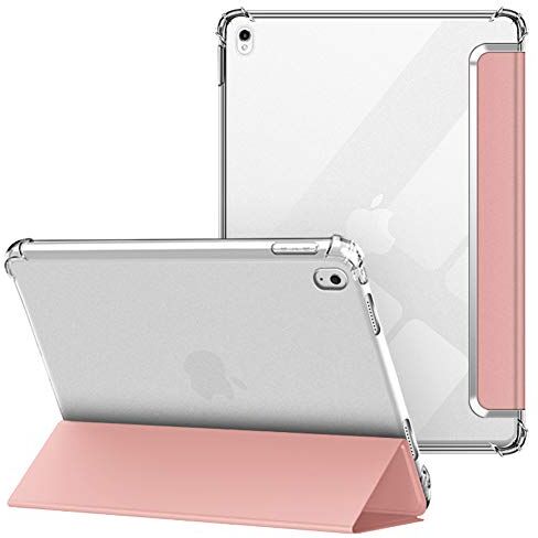 VAGHVEO Custodia per iPad Air (3rd Gen) 10.5" 2019/Pro 10,5 Pollici 2017 Cover, Flessibile TPU Trasparente Cover Retro, Sottile Leggero Supporto Auto Svegliati/Sonno Case Antiurto Resistente, Oro Rosa