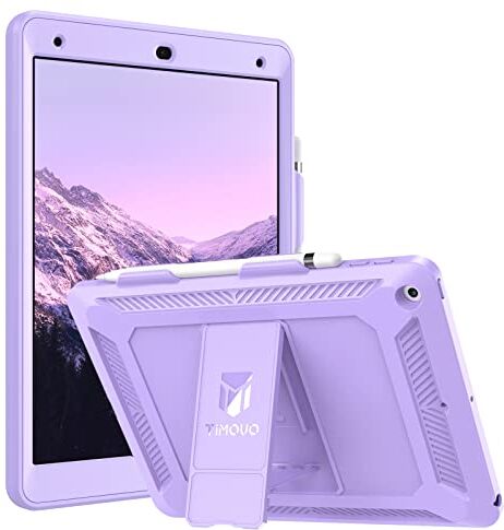 TiMOVO Custodia con Portapenne Compatibile con iPad 10,2 Pollici (9a/8a/7a Generazione, 2021/2020/2019), Custodia Resistente agli Urti con Supporto Incorporato, Cover Protettiva per iPad 10.2, Viola