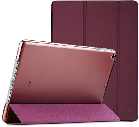 ProCase Custodia per iPad Air, Ultra Sottile e Leggero Custodia Supporto con Retro Semi-Trasparente Copertura Intelligente per iPad Air (A1474 A1475 A1476)–Vino Rosso