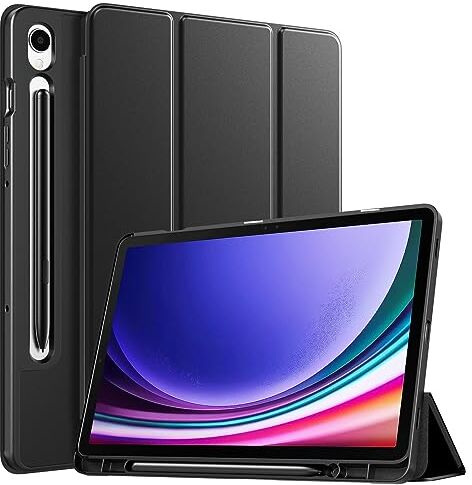 TiMOVO Custodia Compatibile con Samsung Galaxy Tab S9 2023 (SM-X710/X716B/X718U), Cover Prtettiva con Supporto per Galaxy Tab S9 11" Tablet, Portapenna per S Pen, Auto Sonno/Sveglia, Nero