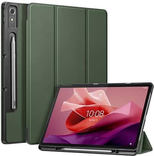 FINTIE Custodia Compatibile con Lenovo Tab P12 12,7 Pollici TB370FU 2023 Tablet, Sottile Leggera Case Protettiva Cover con Auto Sveglia/Sonno, Verde Alpino