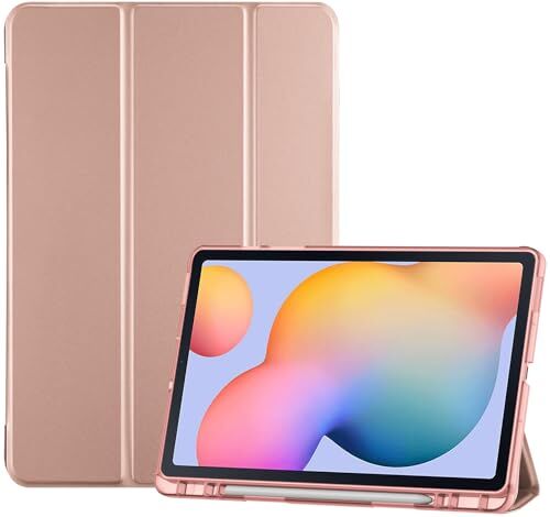 ProCase Custodia Cover per Samsung Galaxy Tab S6 Lite 10,4 pollici 2022/2020 (SM-P613/P619/P615) Ultra Sottile Smart Cover per Tab S6 Lite con Portapenna -Oro rosa