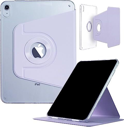 DMaos Custodia per iPad Mini 6a 8,3" 2021,  Slim magnetica staccabile, rotazione a 360°, supporto pieghevole lavanda