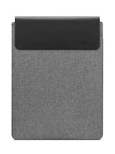 Lenovo Yoga Laptop Sleeve 16 Inch Magnetic Closure Slim & Lightweight Made from Recycled Materials Separate Accessory Compartment Grey