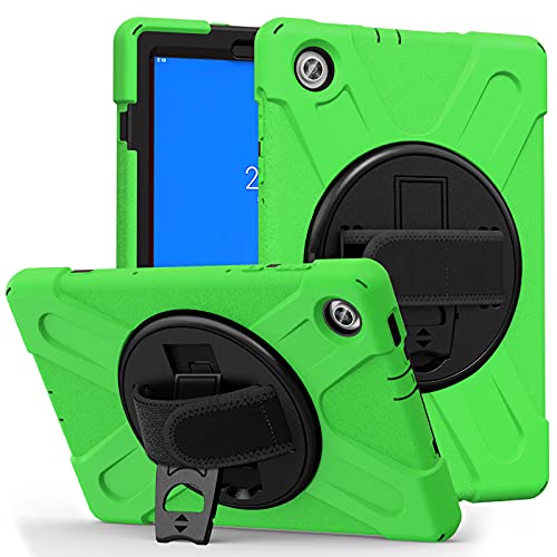 KUSEZJK Custodia Protettiva per Lenovo Tab M10 HD TB-X306X TB-X306F 10.1" Resistente agli Urti con cavalletto Rotante a 360 Gradi, Cinturino a Mano per Lenovo Tab M10 HD TB-X306X TB-X306F 10.1" (Verde)