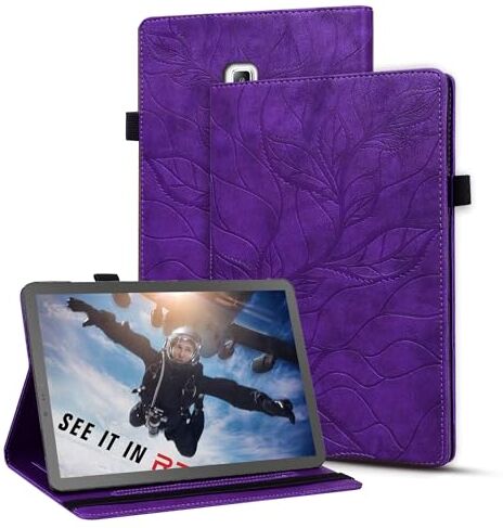 Vaitasy Custodia per Samsung Galaxy Tab S4 10.5 Pollici 2018, Flip Pelle PU Cover con Pencil Holder per Galaxy Tab S4 10.5" SM-T830/T835/T837 Albero della Vita Viola