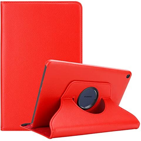 Cadorabo Custodia Tablet compatibile con Huawei MatePad T 10 (9.7 Zoll) / T 10s (10.1 Zoll) in ROSSO PAPAVERO Copertura Protettiva SENZA Auto Wake Up con Funzione Stand e Cerniera Elastico