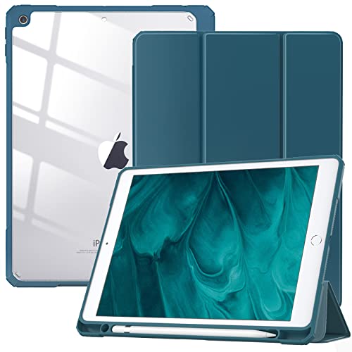 TiMOVO Custodia Compatibile con Nuovo iPad 9a Gen 2021/iPad 8a Gen 10.2" 2020, con Portapenne, Case Protezione con Supporto, Proteggi Tablet Auto Sveglia/Sonno iPad 7a Gen 2019 10.2", Turchese