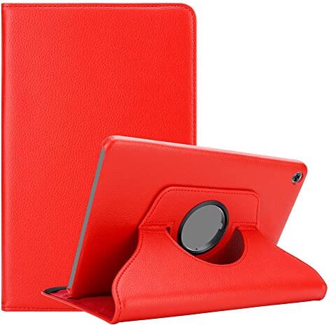 Cadorabo Custodia Tablet per Huawei MediaPad M5 Lite 10 (10.1" Zoll) in Rosso Papavero – Copertura Protettiva in Stile Libro Senza Auto Wake Up con Funzione Stand e Cerniera Elastico